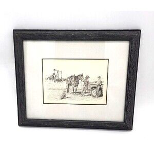Lorraine Mack Liboiron 9.5X 11.5 Framed Western Art Print "What's New?" 1990